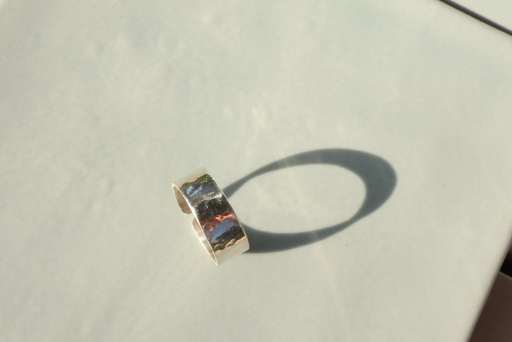 Hammered Band Silver Toe Ring