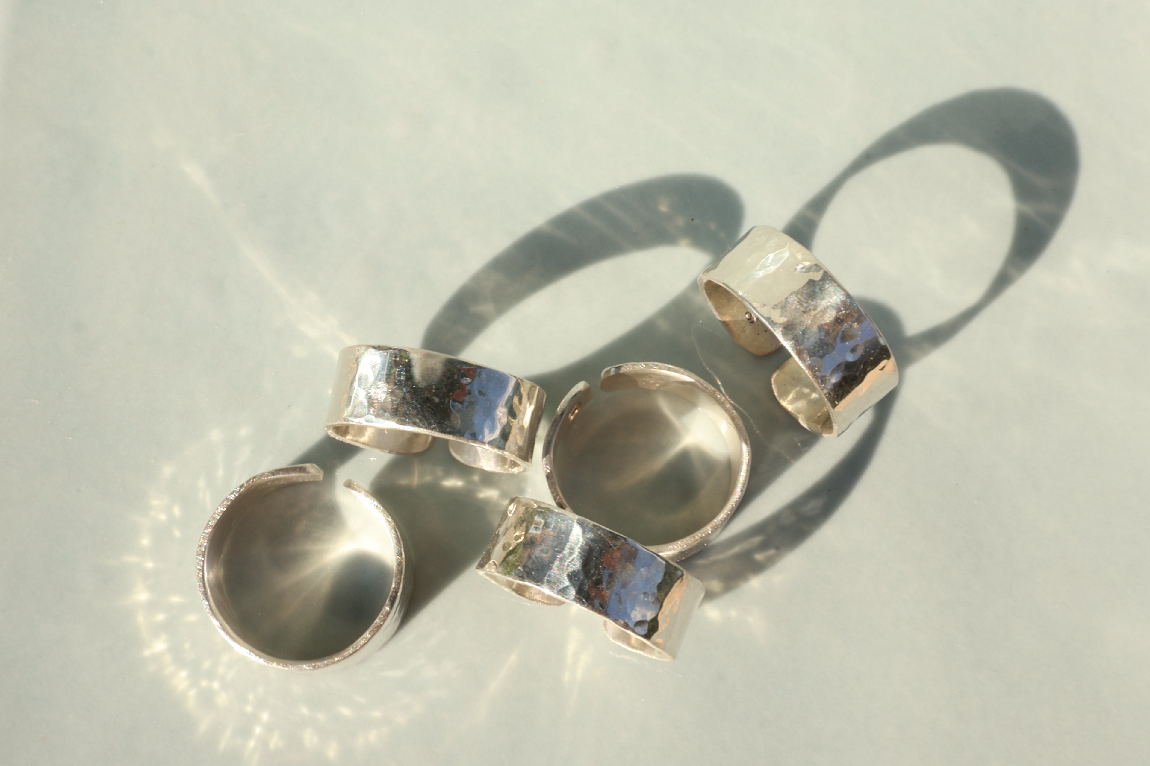 Hammered Band Silver Toe Ring