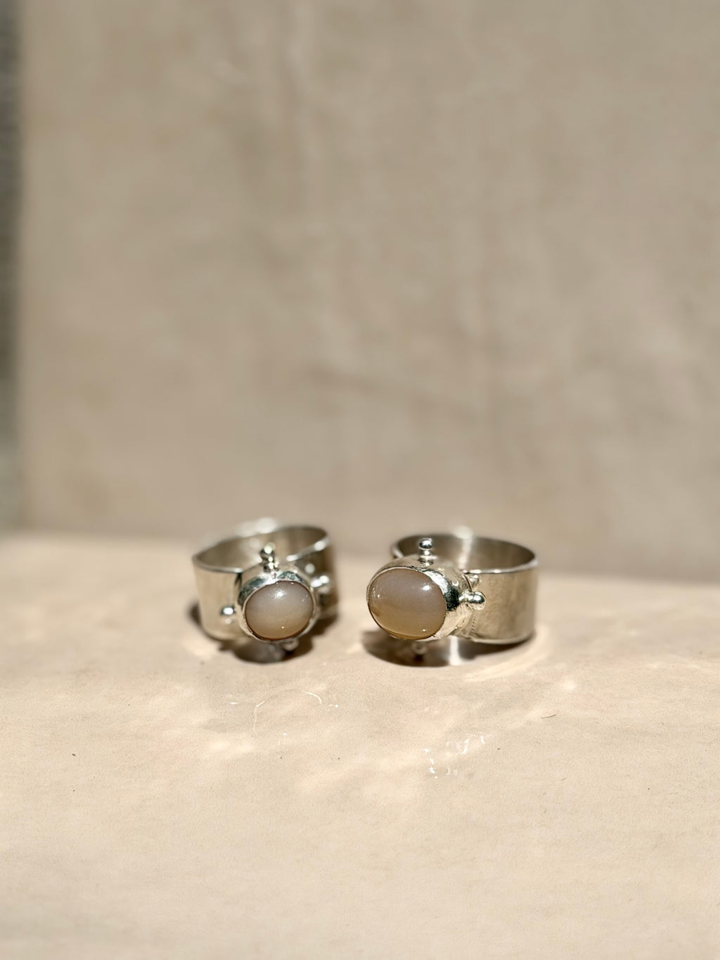 Peach Moonstone Compass Ring