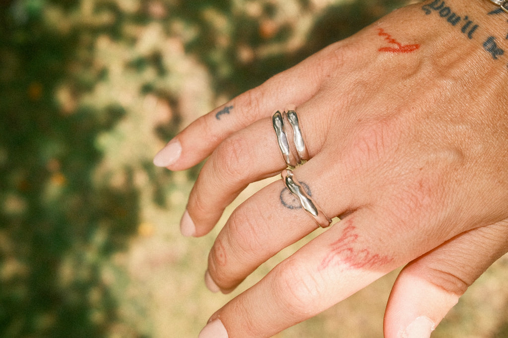 Wavy Thick Band Stacker Ring