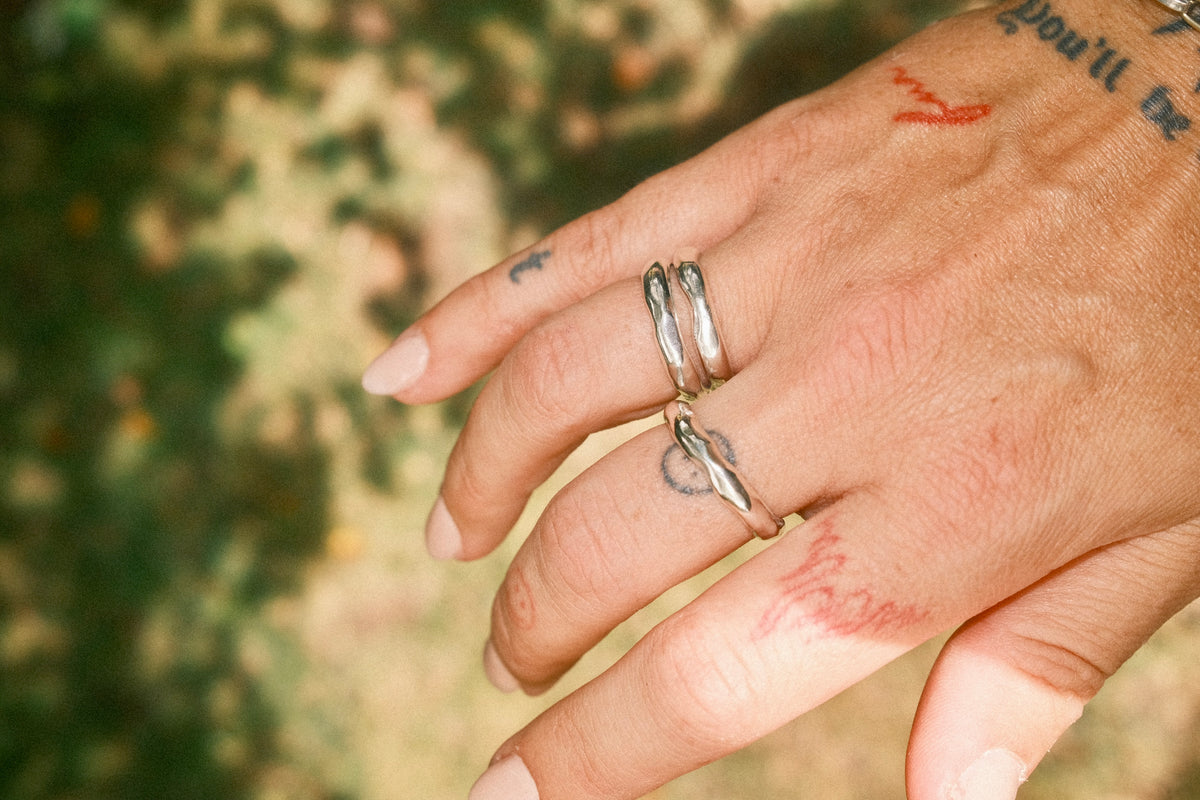 Wavy Thick Band Stacker Ring